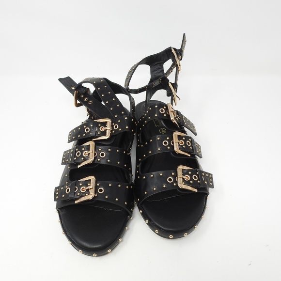ASOS Missguided Studded Gold Sandals NWOT - Picture 3 of 3